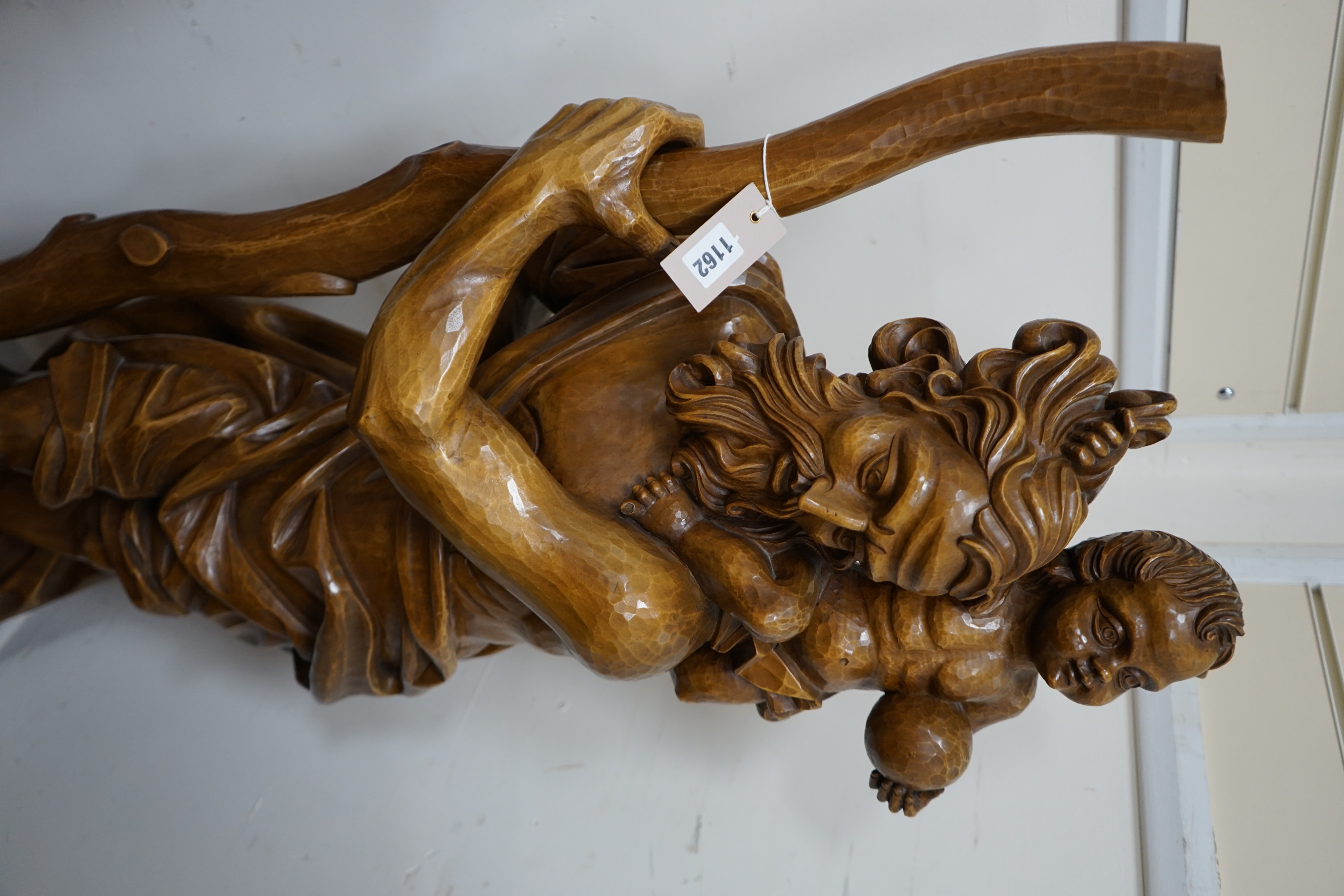 A large carved wood figure of St. Christopher, height 134cm